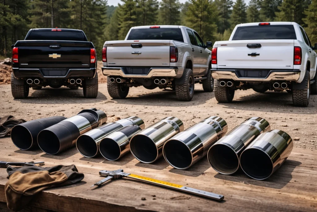 Dual Diesel Exhaust Tips for Duramax, Cummins, 2