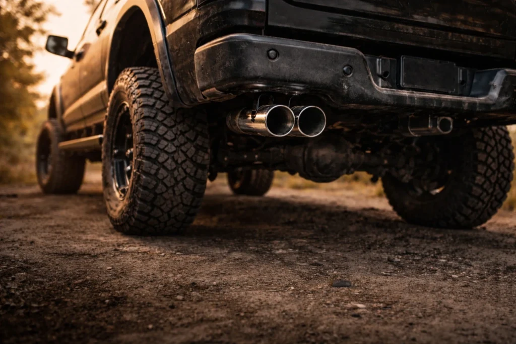 Stainless Steel vs Black Coated Dual Diesel Exhaust Tips 4